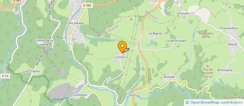 localisation de l'entreprise BRUNIER FERMIS à MOUTIER-ROZEILLE