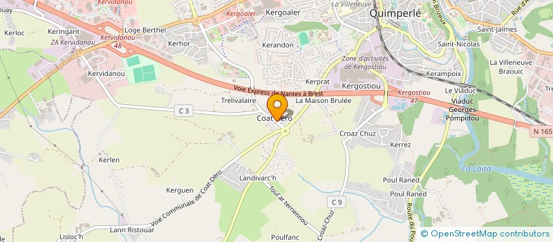 localisation de l'entreprise BRUNO JOSEPH  QUIMPERLE