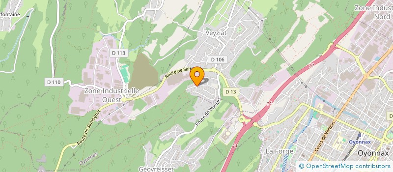 localisation de l'entreprise BRUOT à OYONNAX