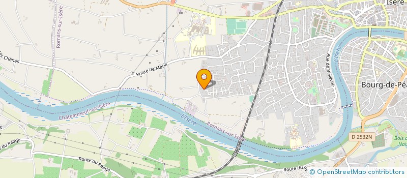 localisation de l'entreprise BRUYAT CHARPENTE à ROMANS-SUR-ISERE