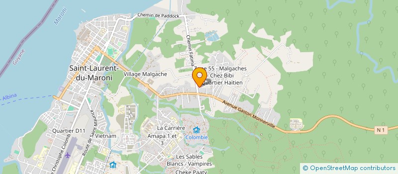 localisation de l'entreprise BS CONSTRUCTION à SAINT-LAURENT-DU-MARONI