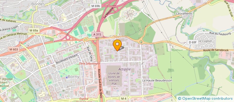 localisation de l'entreprise BSF à METZ