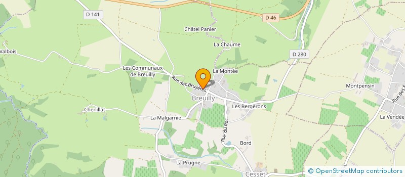 localisation de l'entreprise BT PLATRERIE PEINTURE  CESSET