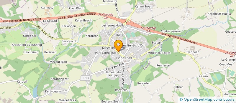 localisation de l'entreprise BTDP à LOPERHET