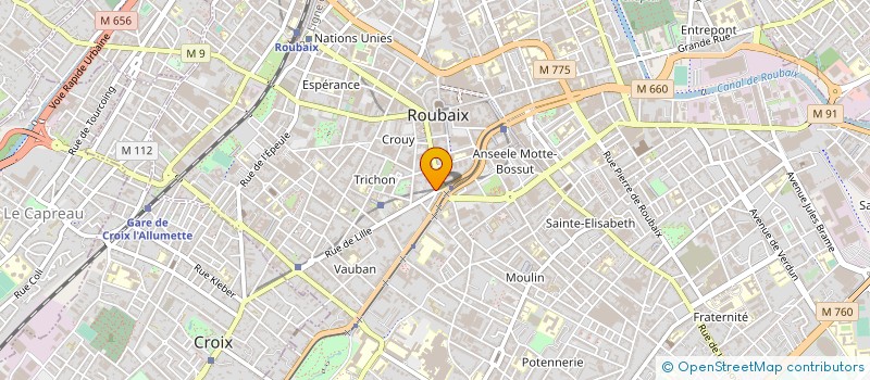 localisation de l'entreprise BTP BULTEAU TEDDY PLATRERIE  ROUBAIX