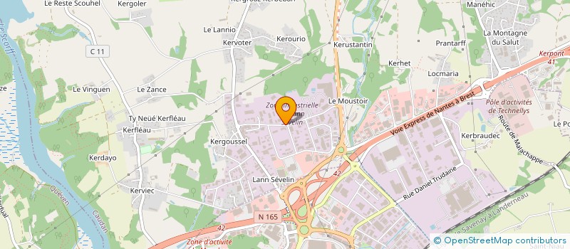 localisation de l'entreprise BTP COMPETENCES 56  CAUDAN