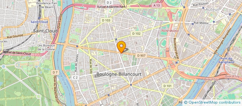 localisation de l'entreprise BTP DE LA REINE à BOULOGNE-BILLANCOURT