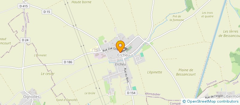 localisation de l'entreprise BTP DU SANTERRE  HOMBLEUX