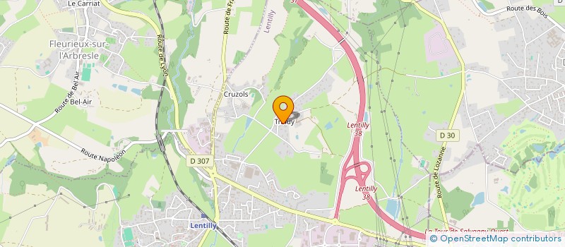 localisation de l'entreprise BTS  LENTILLY