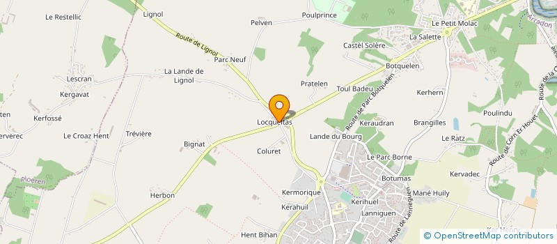 localisation de l'entreprise BUGALIG à ARRADON