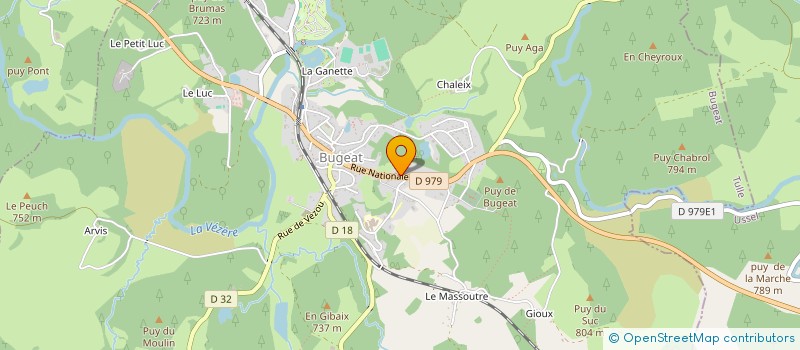 localisation de l'entreprise BUGEAT ATHLETISME  BUGEAT