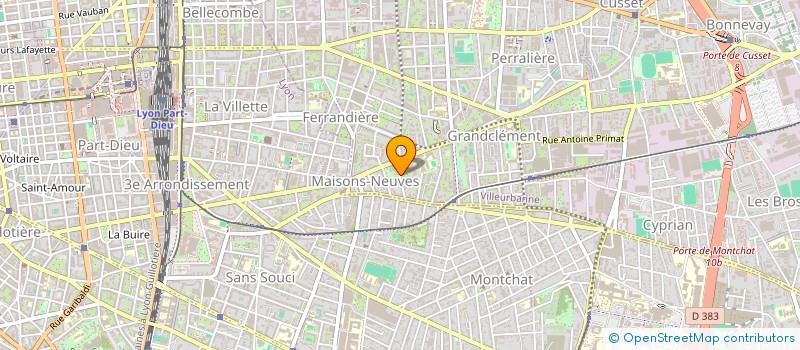 localisation de l'entreprise BUISSON VUAILLAT ROUTAGE SERVICE PERFORM à VILLEURBANNE