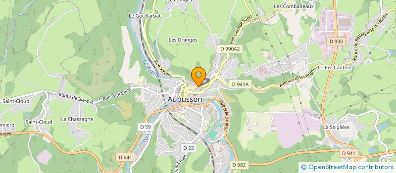 localisation de l'entreprise BULLES DE REVES SARL à AUBUSSON