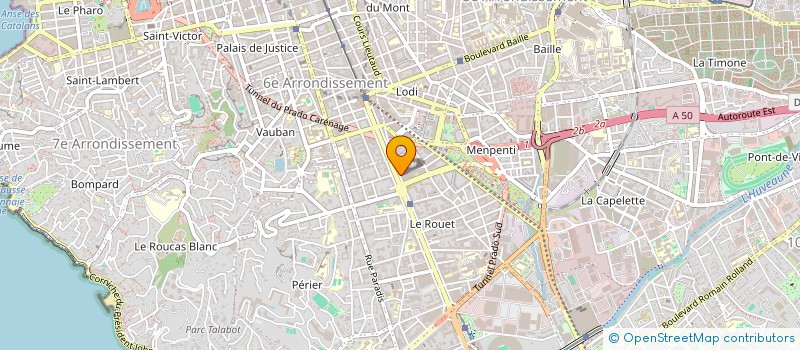 localisation de l'entreprise BULOVER PRADO à MARSEILLE