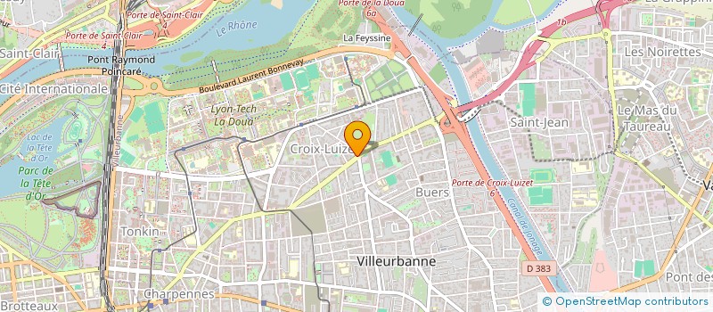 localisation de l'entreprise BUREAU D ETUDE D ARCHITECTURE RAPHAEL PISTILLI à VILLEURBANNE