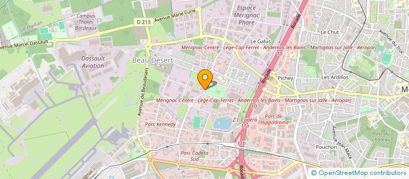 localisation de l'entreprise BUREAU D'ETUDES AQUITAINE METROLOGIE à MERIGNAC