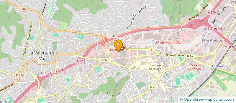 localisation de l'entreprise BUREAU D ETUDES AZUREEN à LA VALETTE-DU-VAR