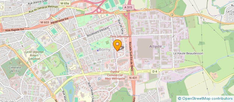 localisation de l'entreprise BUREAU D ETUDES ET D ENGINEERING à METZ