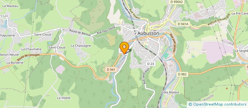 localisation de l'entreprise BUREAU D'ETUDES MATHIEU PENAUD à AUBUSSON