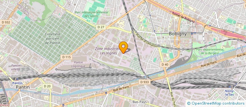 localisation de l'entreprise BUREAU D'ETUDES MESURES INDUSTRIELLES à BOBIGNY