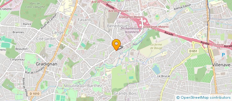 localisation de l'entreprise BUREAU D ETUDES REALISATIONS CONSTRUCTIONS ET AMENAGEMENTS TOURISTIQUES  GRADIGNAN
