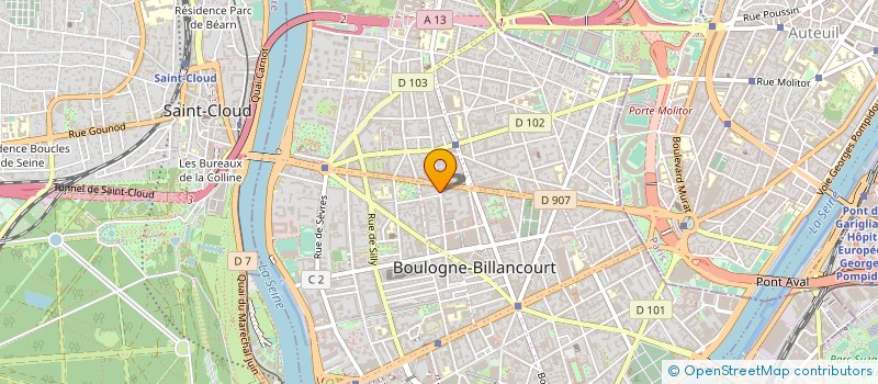 localisation de l'entreprise BUREAU D'ETUDES TECHNIQUES METALLERIE à BOULOGNE-BILLANCOURT