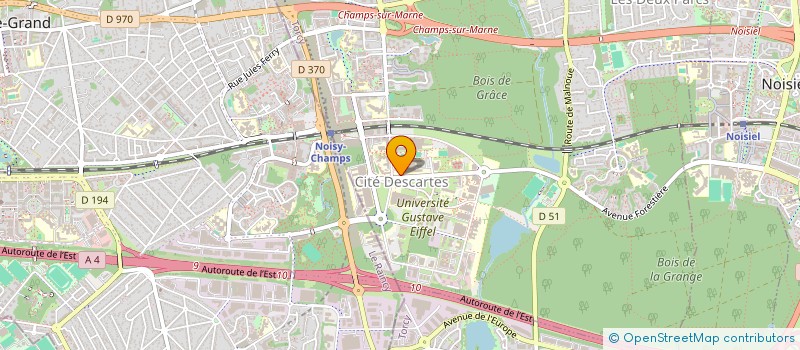 localisation de l'entreprise BUREAU DES ARTS DE L'ECOLE NATIONALE DES PONTS ET CHAUSSEES  CHAMPS-SUR-MARNE