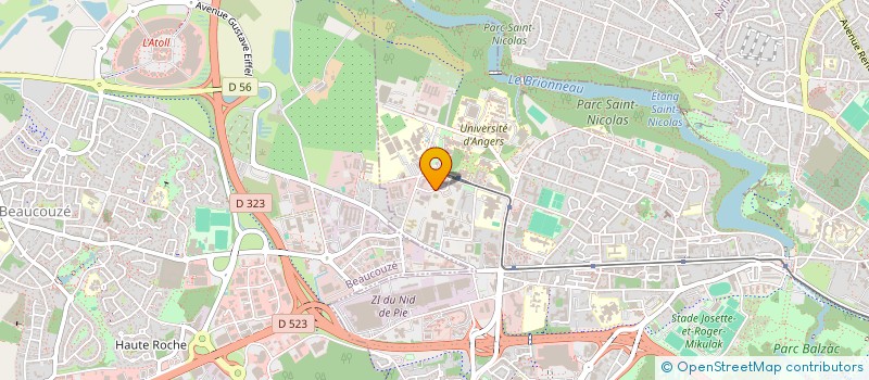 localisation de l'entreprise BUREAU DES ETUDIANTS DE L'ECOLE SUPERIEURE D'OPTIQUE DE L'OUEST à ANGERS