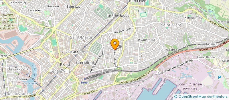 localisation de l'entreprise BUREAU DES ETUDIANTS EN SOINS INFIRMIERS DE LA CROIX-ROUGE FRANCAISE DE BREST à BREST