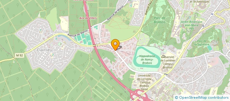 localisation de l'entreprise BUREAU DES SPORTS DE L'ECOLE NATIONALE SUPERIEURE D'ELECTRICITE ET DE MECANIQUE DE NANCY (BUREAU DES SPORTS DE L'ENSEM)  VANDUVRE-LES-NANCY