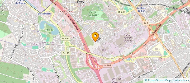 localisation de l'entreprise BUREAU ETUDES REALIS GEN ASSISTEES ORDIN  EVRY-COURCOURONNES