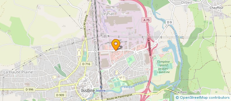 localisation de l'entreprise BUREAU SERVICE à ISSOIRE