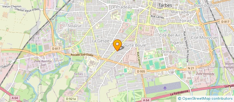 localisation de l'entreprise BUREAUTIQUE DES 2 B à TARBES