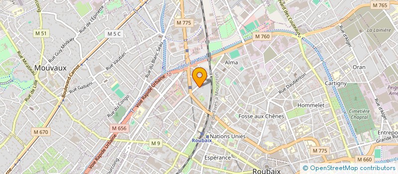 localisation de l'entreprise BURO COMM à ROUBAIX