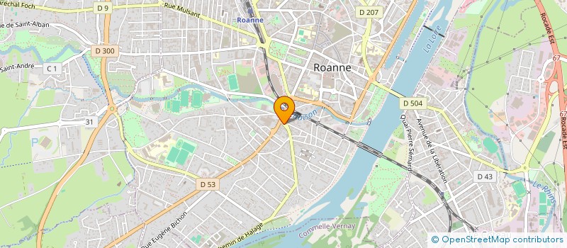 localisation de l'entreprise BURO ROANNE à ROANNE