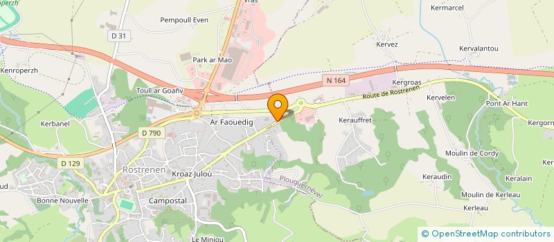 localisation de l'entreprise BUSSON ET FILS  ROSTRENEN