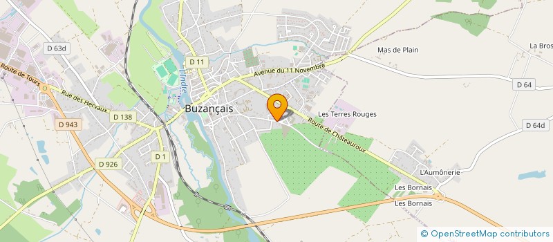 localisation de l'entreprise BUZANCAIS RUGBY VAL DE L'INDRE-BRENNE à SAINT-MARCEL