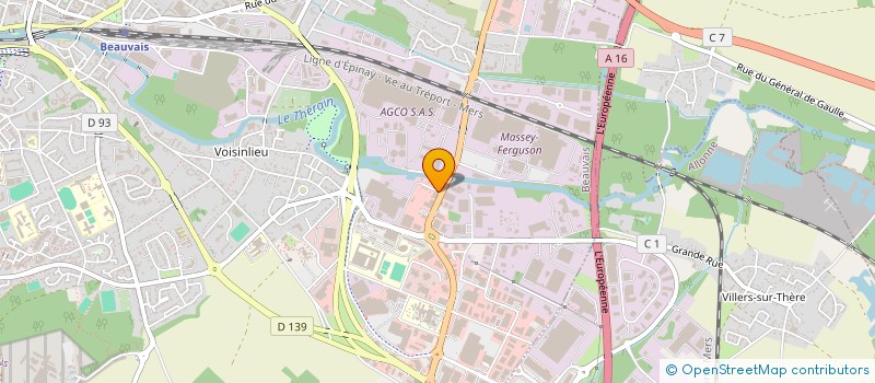 localisation de l'entreprise BV LITERIE  BEAUVAIS