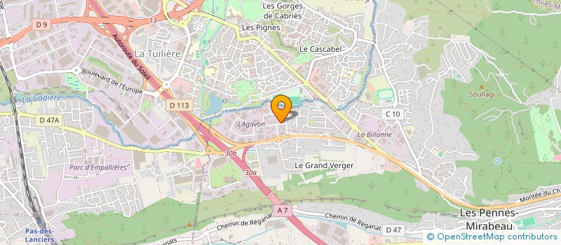 localisation de l'entreprise BVF AMENAGEMENT DE L'INDUSTRIE à LES PENNES-MIRABEAU
