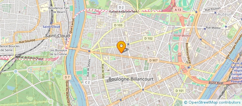 localisation de l'entreprise BVR DIFFUSION à BOULOGNE-BILLANCOURT