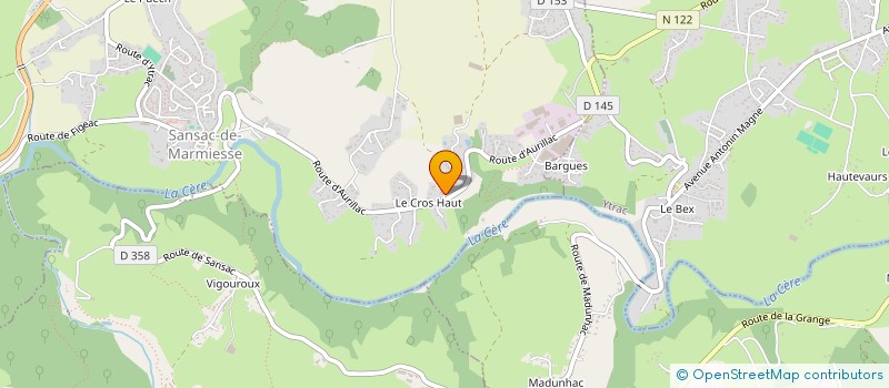 localisation de l'entreprise BX EVASION à SANSAC-DE-MARMIESSE