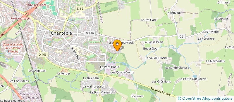 localisation de l'entreprise BZH CONSTRUCTION à CHANTEPIE