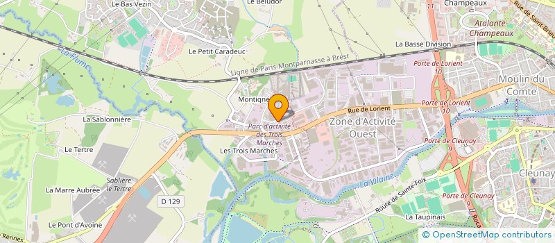 localisation de l'entreprise BZH CONSTRUXION à VEZIN-LE-COQUET