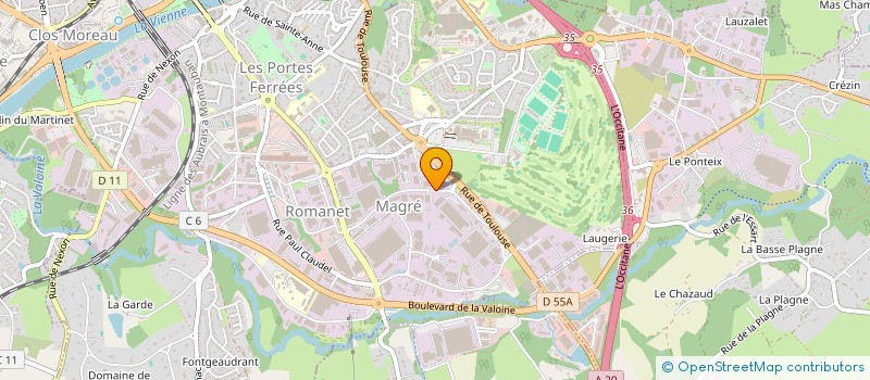 localisation de l'entreprise C 2000 à LIMOGES