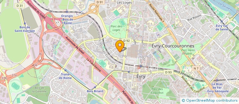 localisation de l'entreprise C.A.B.  EVRY-COURCOURONNES