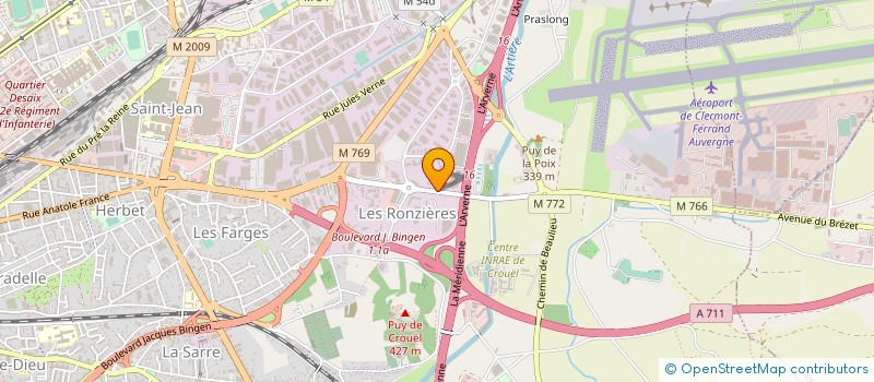 localisation de l'entreprise C.C.L.P.  CLERMONT-FERRAND