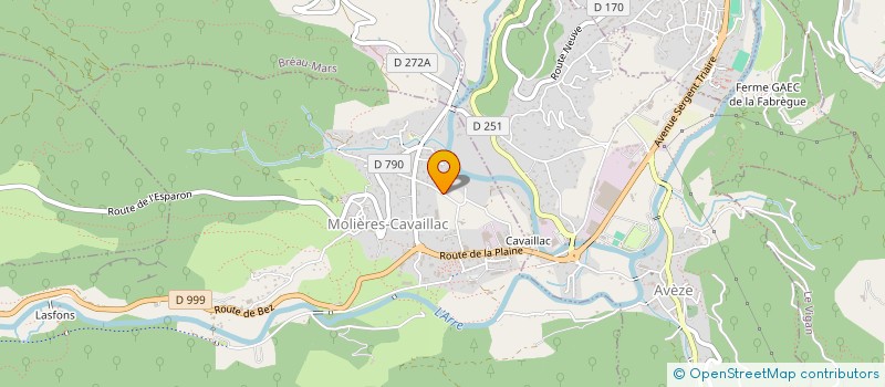 localisation de l'entreprise C.C.V  MOLIERES-CAVAILLAC