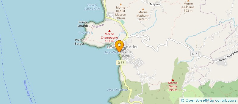 localisation de l'entreprise C.D. CARAIBES BAT à LES ANSES-D'ARLET