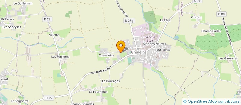 localisation de l'entreprise C.E. CARTONNAGES à CHALEINS