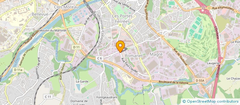 localisation de l'entreprise C.E.M.I.C. DISTRIBUTION à LIMOGES